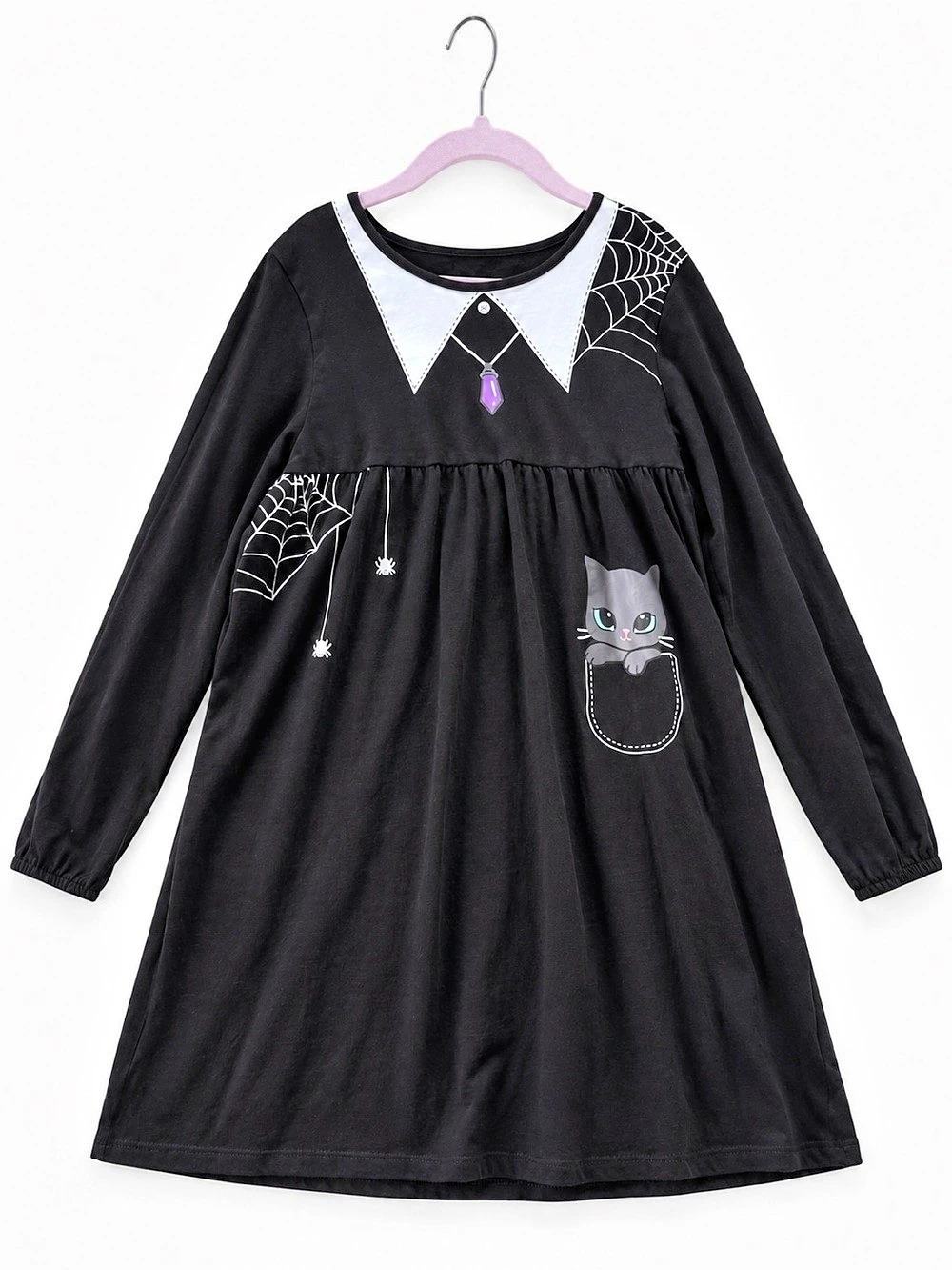 H&M Kids Black Cat Spider Web Dress (Halloween)